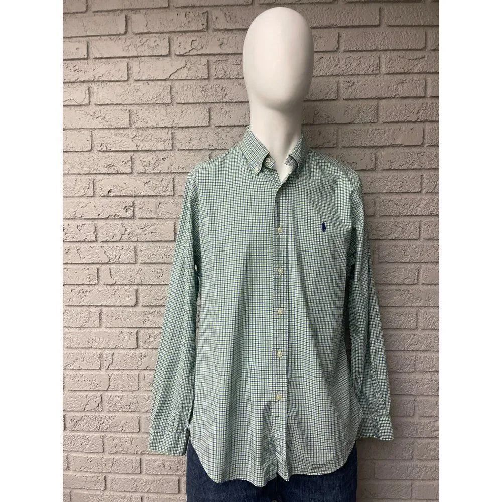 Ralph Lauren Plaid Long Sleeve Button Down Shirt Size L
